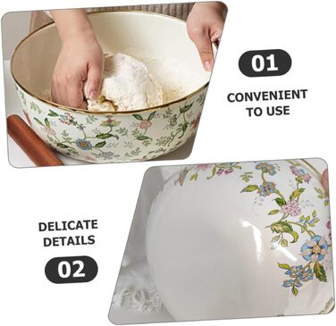 Емальована миска для супу Alipis з кришкою, велика кухонна миска для змішування 29 см, багатоцільова емальована миска для зберігання та приготування їжі