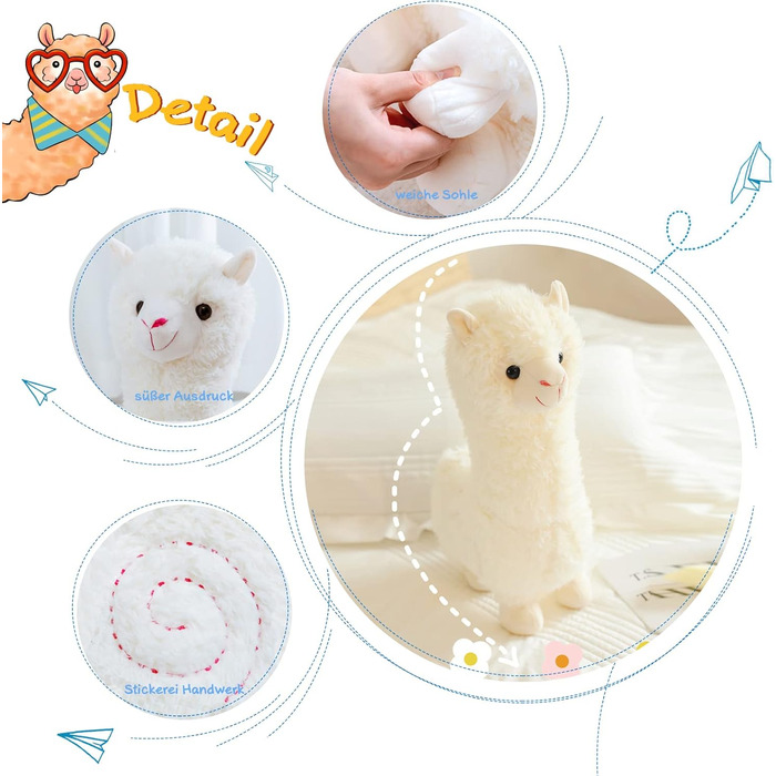 М'яка іграшка Celawork Альпака плюшева, 25 см біла