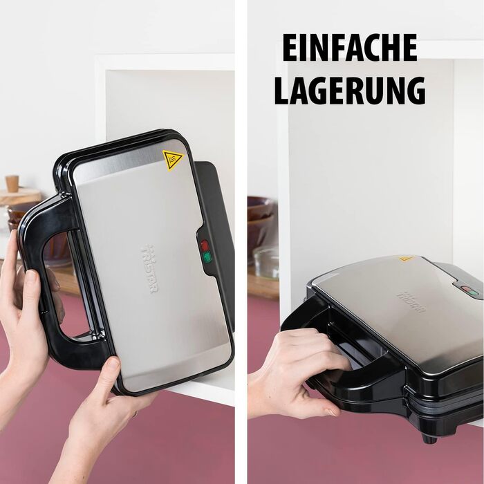 Бутербродниця Tristar SA-3060 Дуже глибокі сковороди дві порції за раз, чорна одна