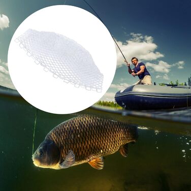 Рибальська сітка OUKENS, 45 x 40 см, біла гумова рибальська сітка, заміна, міцна, складна рибальська сітка, заміна для риболовного інструменту, прісноводна, морська