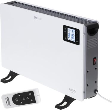 Конвекційний вентилятор-обігрівач ADLER Camry з РК-дисплеєм та пультом дистанційного керування, 2000 Вт, білий