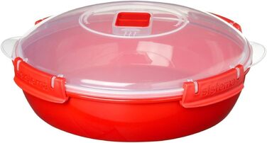 Посуд для мікрохвильової печі Sistema, 1,3 л, червоний, набір з 3 предметів 1118