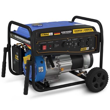 Бензиновий генератор потужністю 3000 Вт, 1-фазний, автоматичне керування AVR, світлодіодний дисплей, 4-тактний бензиновий двигун, 7 к.с., мідний генератор, бак 15 л, генератор потужністю 3 кВт (макс. 3300 Вт), 230 В 16 А