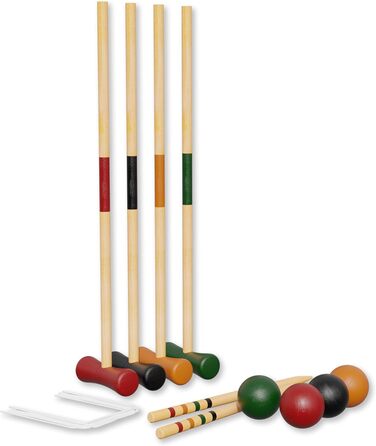 Набір для крокету Carromco на 4 гравці для дорослих, дерев&39яний набір для крокету для дітей, гра на свіжому повітрі Basic-XM, 4 гравці, дерев&39яна гра в крокет