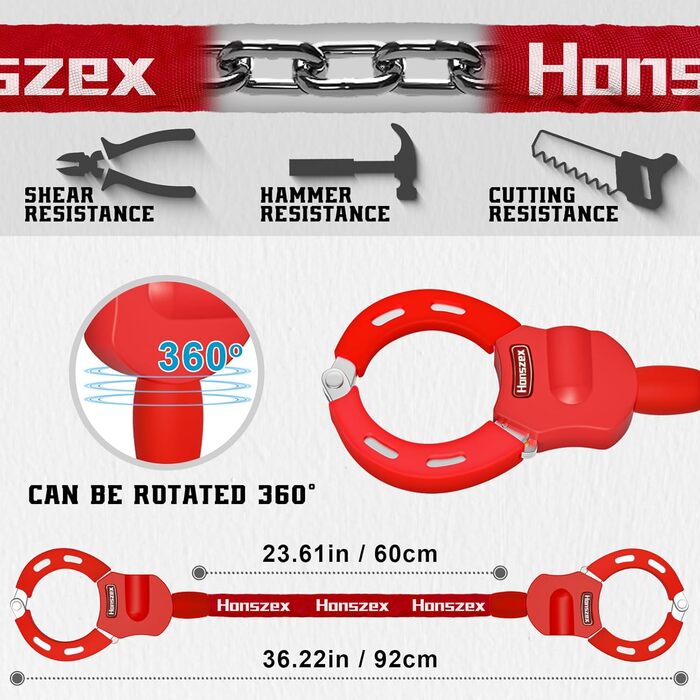 Замок для самокатів та велосипедів, протикрадіжний замок 92 см, яскравий замок-наручник, високий рівень безпеки з ключем, аксесуари для електросамокатів та електровелосипедів (Колір однотонний, колекція Getaway Solids)