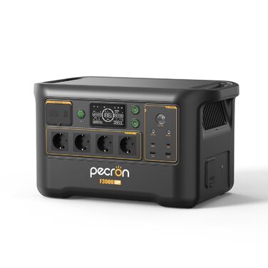 Портативна електростанція pecron F3000LFP 3072 Втгод з розетками змінного струму 3600 Вт, сонячним генератором та акумулятором LiFePO4 - функція швидкої зарядки для домашнього кемпінгу та аварійного джерела живлення