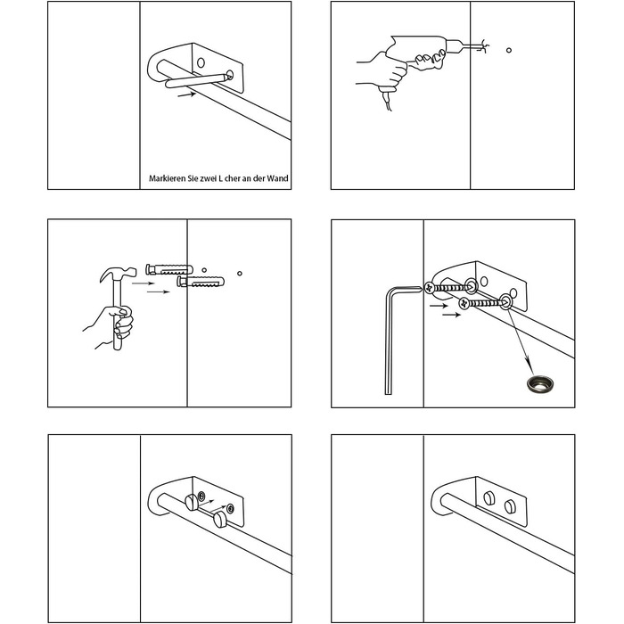 Рушникосушка Ruicer Дворучний рушникосушка з нержавіючої сталі Подвійний рушникосушка 40 см Настінне кріплення 40 см Срібло