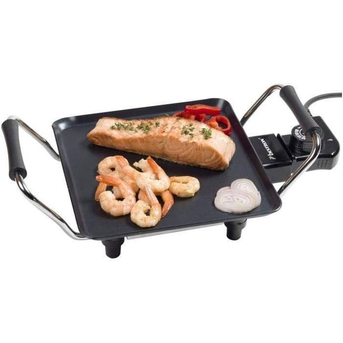 Електричний настільний гриль Bestron, невелика пластина для планча/теппаньякі з антипригарним покриттям, веселе приготування їжі н