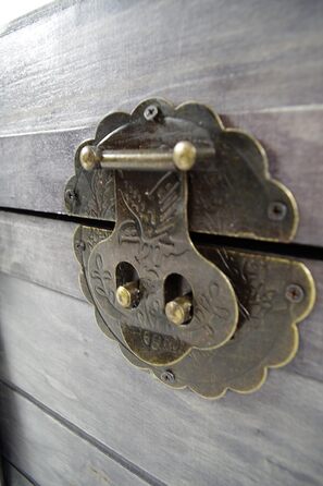 Скриня Kobolo KUBA з сірого дерева зі скарбами 80x45x50 см