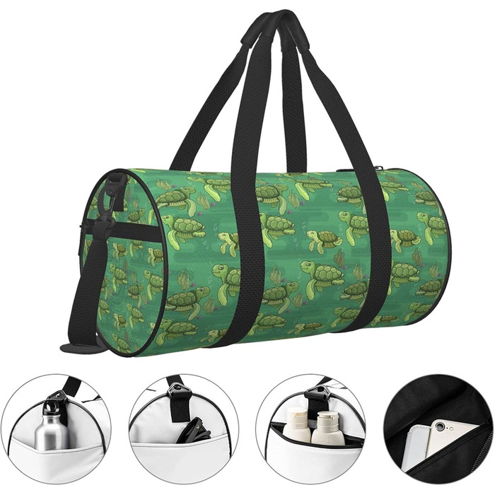 Спортивна сумка для фітнесу та подорожей з морським дизайном (водорості та морські черепахи), велика дорожня сумка для чоловіків та жінок, ідеальна для коротких поїздок та вихідних