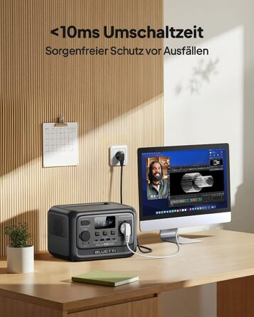 Портативна електростанція BLUETTI Elite 30 V2, акумулятор LFP 288 Втгод, вихідна потужність змінного струму 600 Вт (підйомна потужність 1500 Вт), 0-100 за 70 хвилин, сонячний генератор для кемпінгу, фургонів, відключень електроенергії (сонячна панель опці