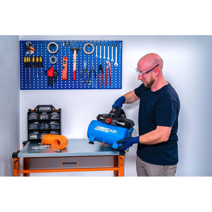 Малошумний портативний повітряний компресор EASE-AIR 6, Безмасляний повітряний компресор, Максимальний тиск 8 бар, Потужність 0,75