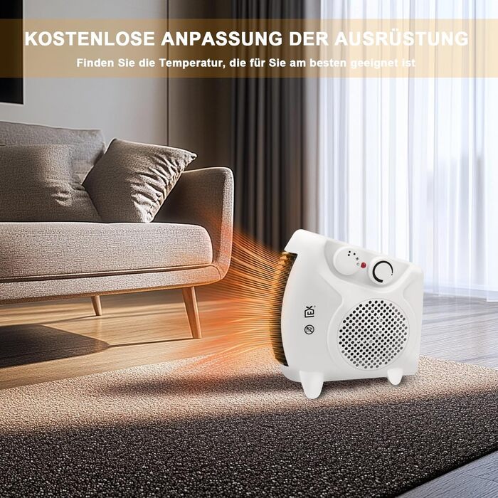 Портативний електричний обігрівач потужністю 2000 Вт з 2 режимами нагріву та функцією охолодження повітря, вертикальна та горизонтальна робота, тихий мідний двигун, захист від перегріву, невеликий обігрівач для офісу, ванної кімнати, спальні