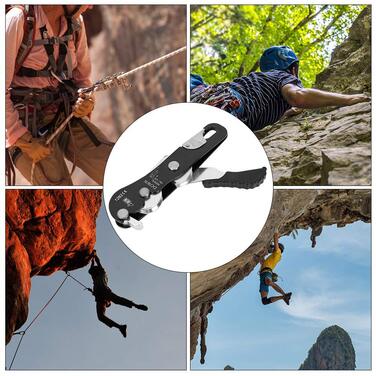 Спускний пристрій Ejoyous для скелелазіння, спускний пристрій для мотузки 10-12 мм, самогальмівний упор, альпіністська мотузка до 150 кг