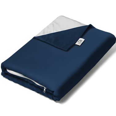 Підковдра Ella для обтяженої ковдри 135x200 см Виготовлена зі 100 бавовни - Підходить для обтяжених ковдр вагою 7 кг та 9 кг Темно-синя 135x200 см
