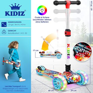 Самокат дитячий самокат X-Pro2 триколісний самокат з PU LED підсвічуванням коліс дитячий самокат складний педальний самокат регуль