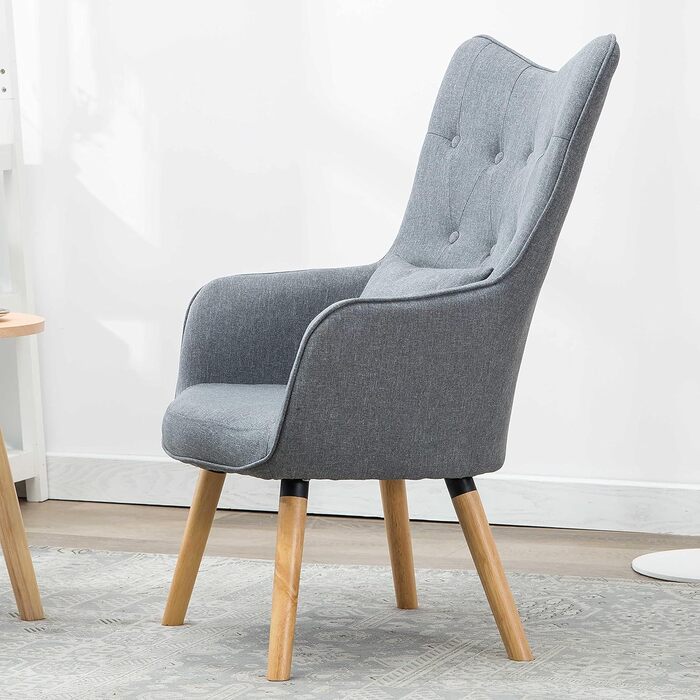 Крісло ESTEXO під телевізор, крісло для відпочинку, реклайнер, м&39яке крісло, крісло для читання, тканинна подушка, сірий