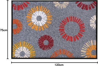 Килимок для дверей Erwin Mller Konz, килимок для збору бруду, килимок для очищення, теракота/сірий, розмір 75x120 см - нековзний, міцний, легко чиститься, підходить для підлоги з підігрівом. Терракота/сірий 75 x 120 см (прямокутний)