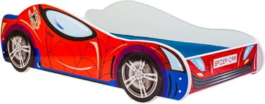 Дитяче ліжко-автомобіль Kids Collective, дитяче ліжко, юнацьке ліжко 70x140 80x160 із захистом від падіння Дитяче ігрове ліжко, дизайн гоночної машини Для дітей віком від 3 до 10 років, 80x160 см Матрац не входить до комплекту