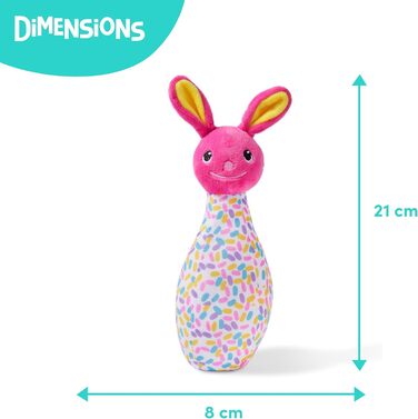 Набір для боулінгу THE TWIDDLERS з 6 плюшевих іграшок та 1 м&39яча з брязкальцем, набір для боулінгу для немовлят та малюків - м&39який та миється - подарунковий набір на дні народження та Різдво