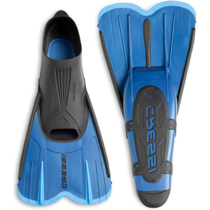 Ласти CRESSI Agua Short Fins - саморегульовані для сноркелінгу, плавання та тренувань 39/40 синього кольору