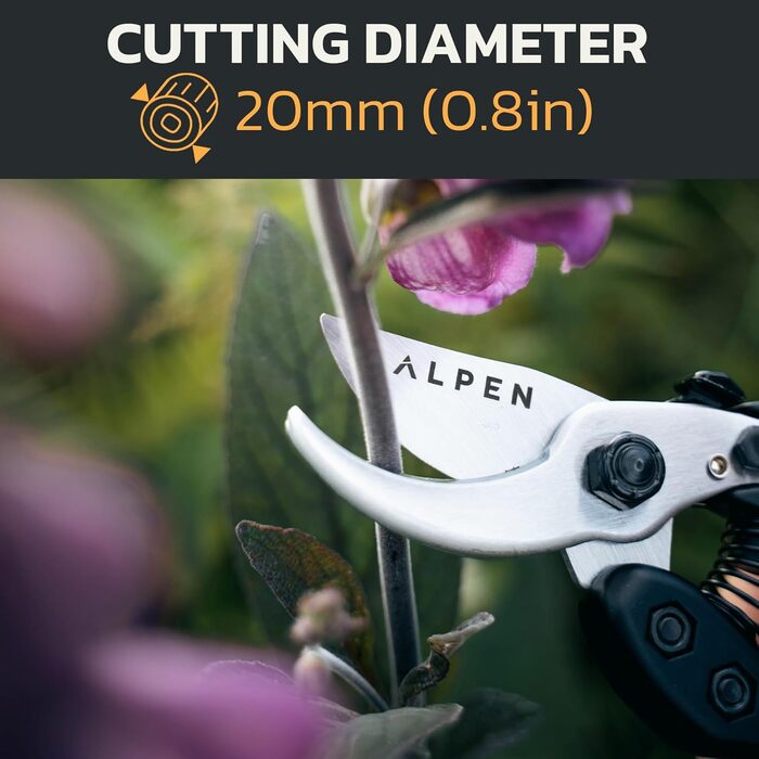 Садові ножиці Alpen Swiss Tools Gelbhorn 150 207 мм - Ковані обрізні ножиці - Хромоване лезо - Автоматична система відкриття - Ергономічні - Для професіоналів та амбітних садівників