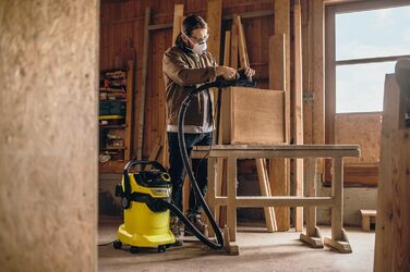 Пилосос для сухого та вологого прибирання Krcher WD 5 P V-25/5/22, вкл. розетку, плоский гофрований фільтр, запатентована фільтрув