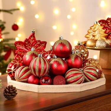 Набір різдвяних прикрас 106 шт рубіново-червоного та золоті SHareconn