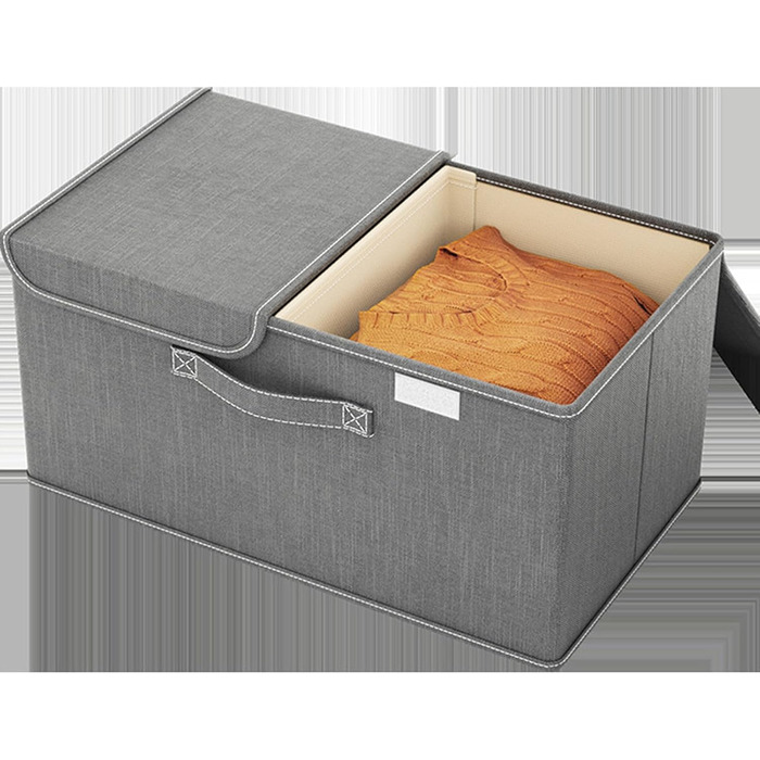 Органайзер для спідньої білизни та шкарпеток, складаний футляр для зберігання товстих шкарпеток та спідньої білизни з подвійною кришкою, роздільники для шкарпеток, бюстгальтерів, краваток, рушників, хакі (темно-сірий)
