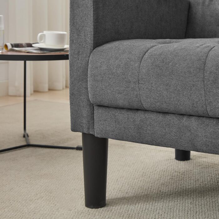 Крісло GRAVFORCE з м&39якою спинкою, зручне та сучасне м&39яке крісло для вітальні, спальні, офісу, крісло для відпочинку, крісло для клубу, вантажопідйомність 136 кг, темно-сіре