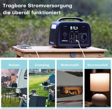 Портативний зовнішній акумулятор постійного струму, акумулятор 320 Втгод для кількох пристроїв, акумулятор LiFePO4, сонячний генератор потужністю 300 Вт з виходом змінного струму/розрядки 300 Вт та USB-C 60 Вт, для кемпінгу, активного відпочинку, подороже