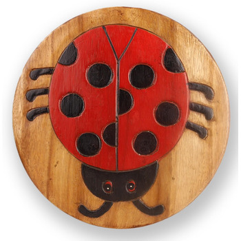 Універсальний дитячий табурет круглий дерев'яний табурет з масиву дерева з тваринним мотивом сонечко з багатьма можливими варіанта