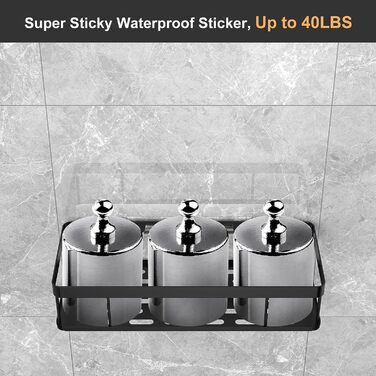 Душова полиця UUlioyer без свердління, водонепроникна та нержавіюча душова полиця, органайзер для полиць у ванній кімнаті 4 шт. ,