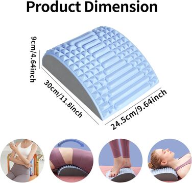 Розтяжка для шиї та спини, універсальний розтягувач для спини та шиї, розтяжка для спини Розтяжка для шиї 2 в 1 для полегшення болю, масаж талії Розслаблення йоги Розтяжка Мануальна подушка синя