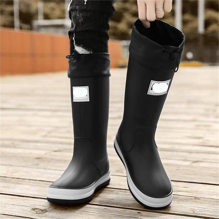 Чоловічі високі гумові чоботи, водонепроникні, протиковзкі, для активного відпочинку на природі, саду, роботи, модні, повсякденні, водостійкі, Y688 зелені, без плюшу, 39 EU