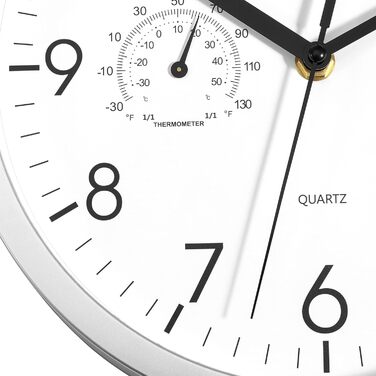 Настінний годинник Foxtop з індикатором температури і вологості Сучасний без цокання Безшумний годинник для кухні вітальні ванної