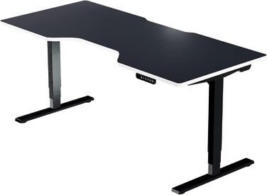 Темний ігровий стіл чорно-білого кольору - Стіл з електричним регулюванням висоти - Комп&39ютерний стіл - Ергономічний - Мінімалістичний - 180x80 см - Кабіна Чорно-білий 180x80 см - Кабіна