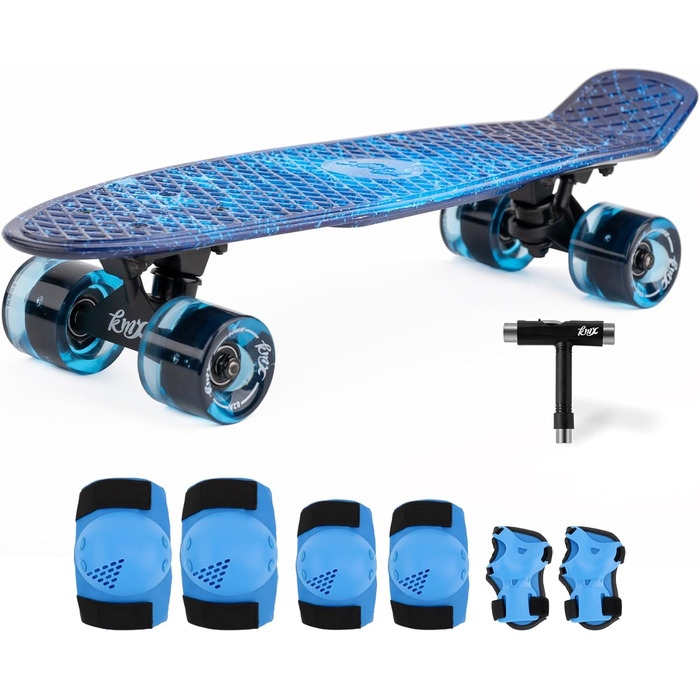 Дошка Arrow Board - скейтборд 22, 27, 31 дюймів, скейтборди серії KMX, підходять для початківців, дітей та підлітків, ідеально підходять для круїзу та базових трюків, подарунковий набір 22 Galaxy у класичному стилі