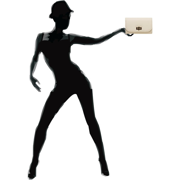 Елегантне клатч-конверт Caspar TA389 для вечірок, бежевий колір, з довгим ланцюжком