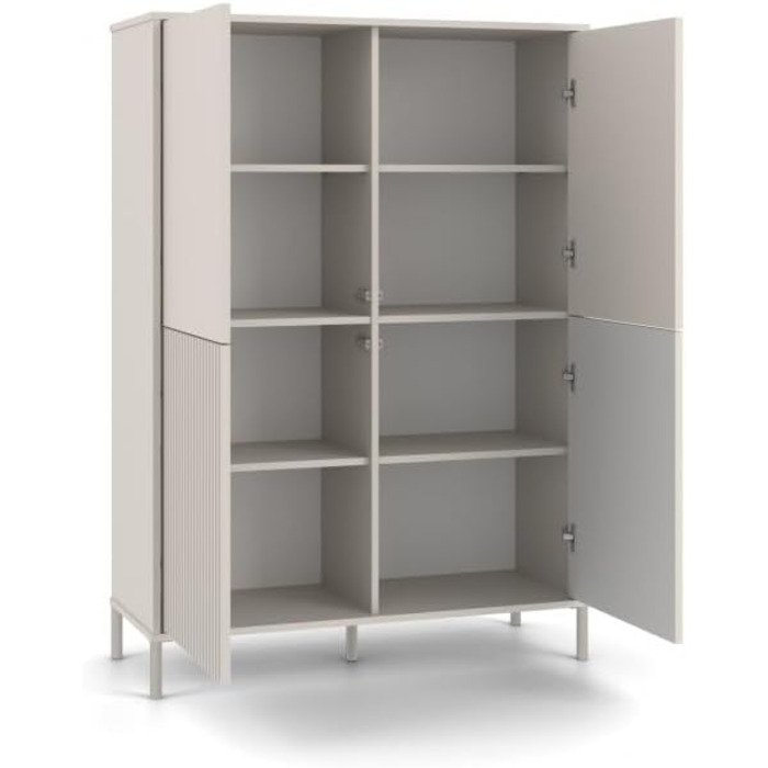 Сучасна шафа CDF KAMARO 4DK Колір Кашемір (бежевий) Шафа для документів та дрібних предметів Ідеально підходить для вітальні, спальні, дитячої кімнати та офісу Легке складання Кашемір (бежевий) 4DK