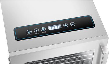 Дегідратор з нержавіючої сталі з регулятором температури (30-90C) Таймер на 24 години Drrer Дегідратор Сушарки для фруктів Дегідратор для фруктів і м'яса Система циркуляції повітря на 360 Цифровий дисплей 6 поверхів