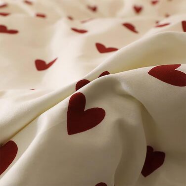 Постільна білизна для дівчаток 135x200 серця червоні дитячі комплект постільної білизни білий з червоними серцями 100 мікрофібра д