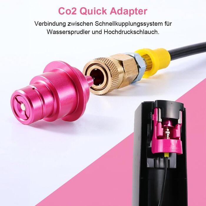 Шланг високого тиску ASOFTY Co2 1,5 м з манометром 3000 фунтів на квадратний дюйм, сумісний з Sodastream Duo, Crystal 3.0, Gaia, Art і Terra, підтримка більшого газового балона CO2 з бар'єром зворотного потоку Універсальний тип - з манометром