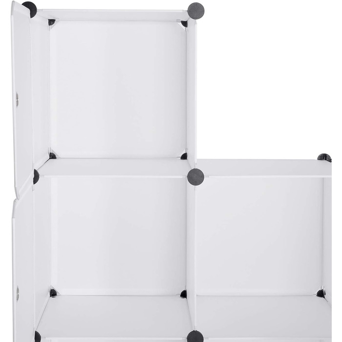 Шафа для одягу своїми руками, Система полиць, Модульний блок для зберігання, Книжкова полиця з дверима, 9 відділень, Пластик, 1137x111 см, Білий