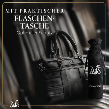 Пляшка з нержавіючої сталі AQUASEAL пляшка для води, сумісна з виробниками газованої води AarkeCarbonator 3, Philips GoZero, Sodapop, Brita sodaONE1 літр газованої води 1,25 л поверхня закриття можна мити в посудомийній машині чорний