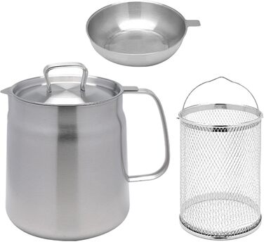 Горщик для смаження Gralara, кошик для сита для олії з ручкою, каструля, каструля для бульйону, маленька каструля для фритюрниці для приготування, випічка, олія, зберігання, 2 л