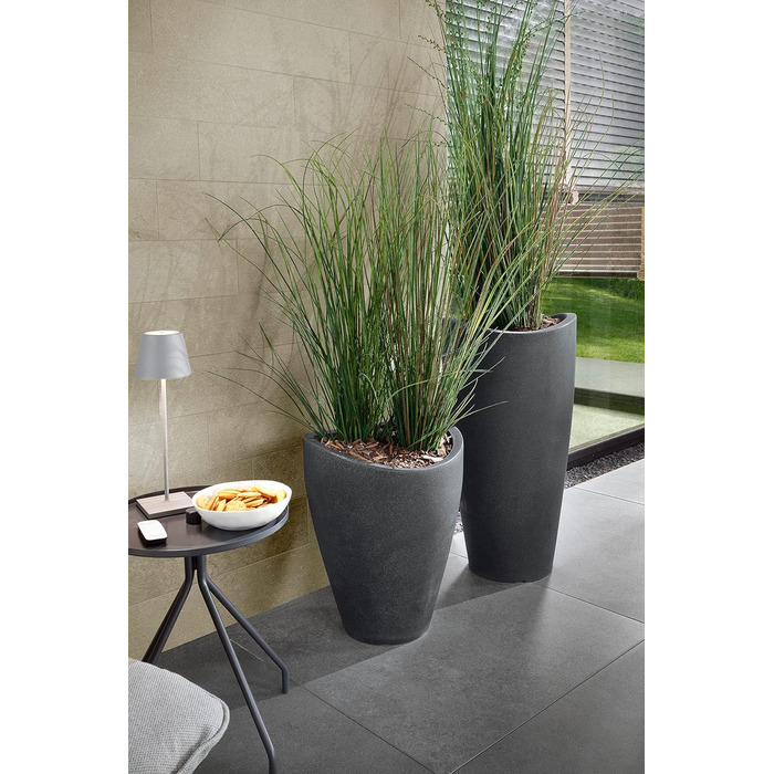 Шойріх Хвильова Куля Висока, висока ємність із пластику, чорний граніт, діаметр 29,8 см, висота 40 см, об&39єм 6 л. Чорний граніт Ø 29,5 см, висота 40 см Хвильова Куля Висока