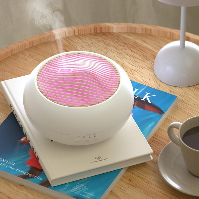 Аромадифузор SALKING, 250 мл ультразвуковий масляний ароматерапевтичний дифузор для ефірних олій, електрична ароматична лампа зволожувача повітря, 7-кольоровий білий дифузор з деревним зерном для домашнього офісу або йоги