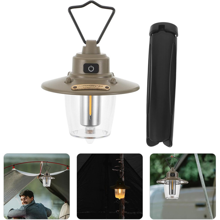 Акумуляторний світлодіодний кемпінговий ліхтар Ciieeo USB з акумулятором 1200 мАг, ретро-ліхтар для вулиці з підставкою та гачком, портативний ліхтар для намету та аварійне освітлення для кемпінгу та відключення електроенергії.