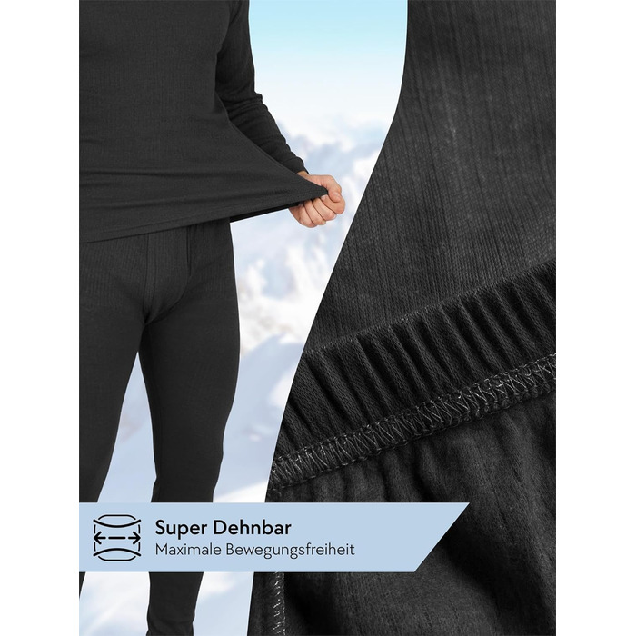 Дуже тепла термобілизна normani, чоловіча зимова лижна білизна з бавовни, розмір 6XL, антрацит